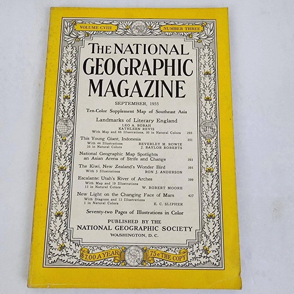 National Geographic Magazine September‎  1955 No Map